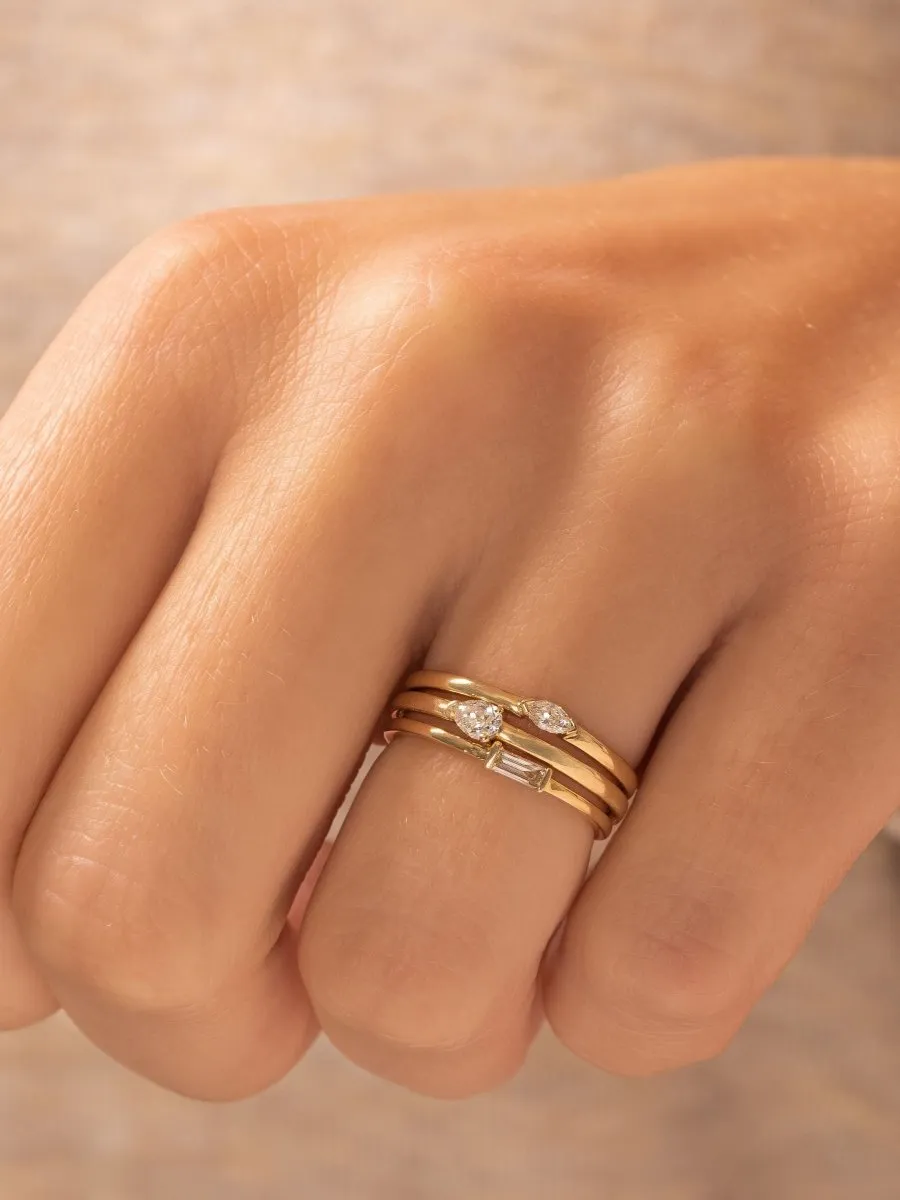 Bitsy Marquise Stack Ring 14K