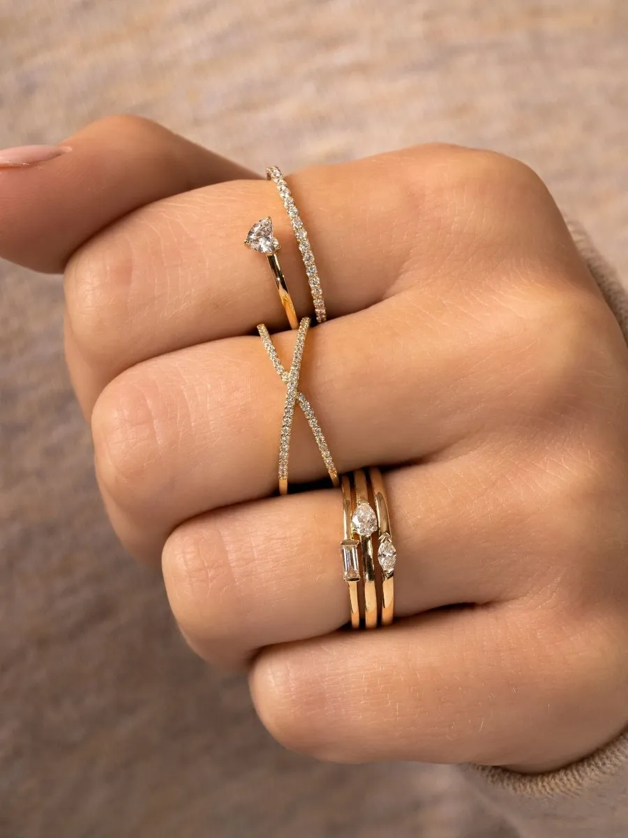 Bitsy Marquise Stack Ring 14K