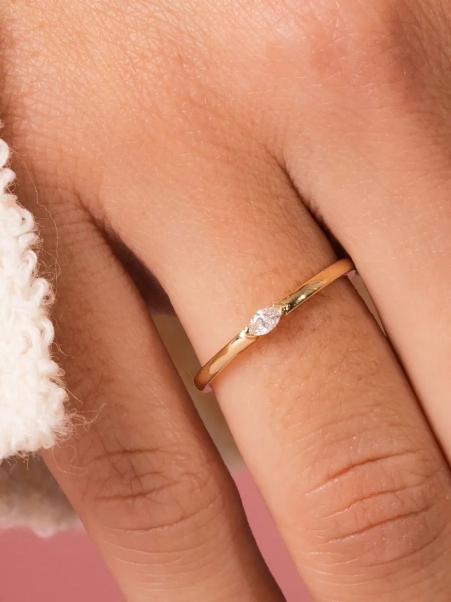 Bitsy Marquise Stack Ring 14K