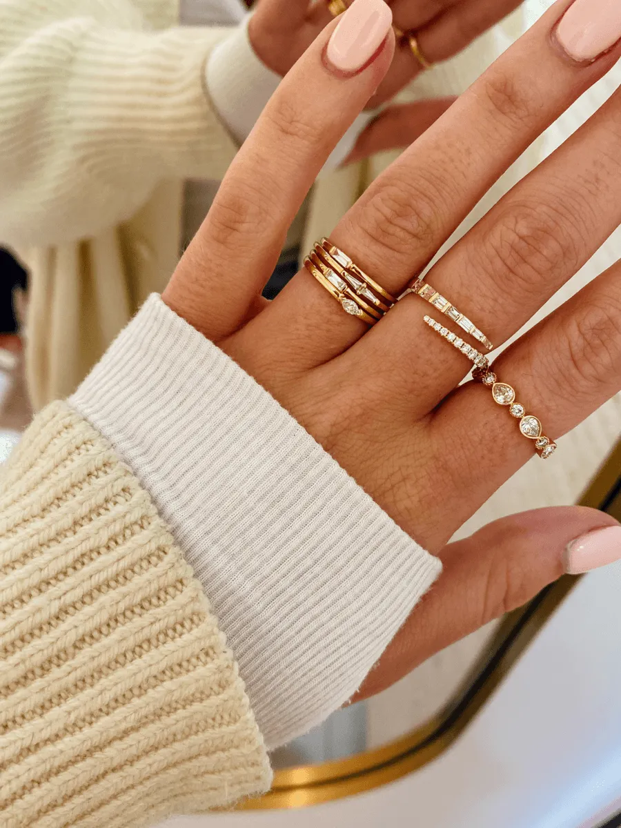 Bitsy Marquise Stack Ring 14K