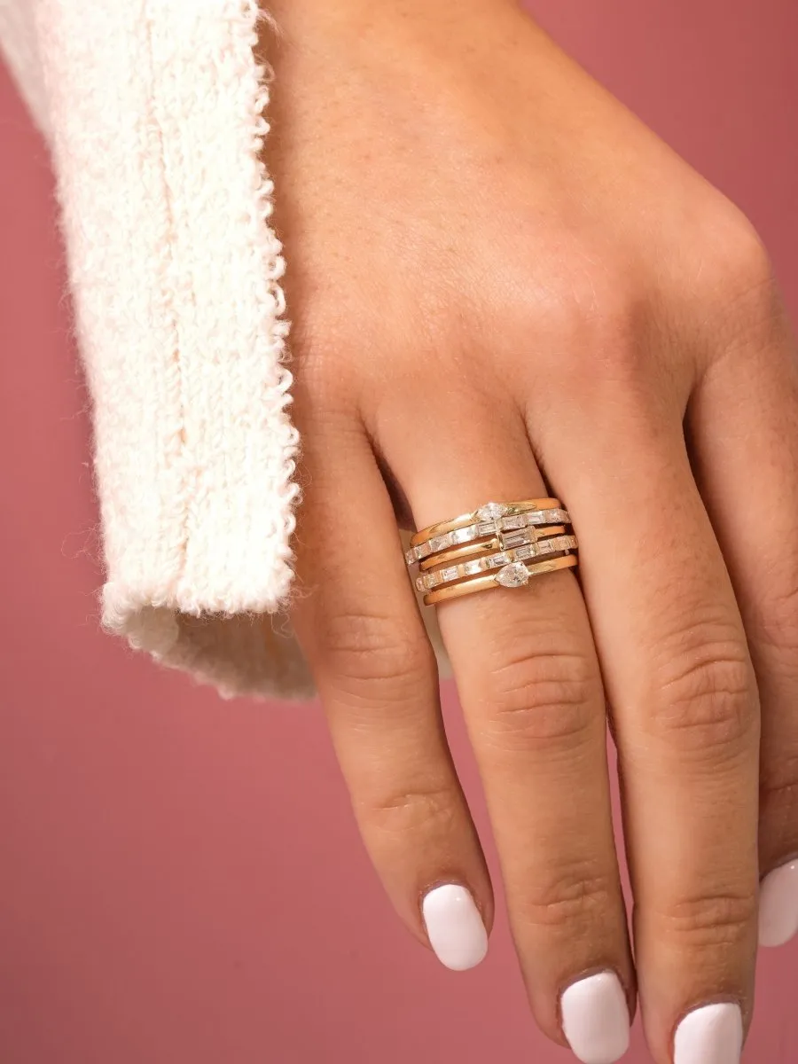 Bitsy Marquise Stack Ring 14K