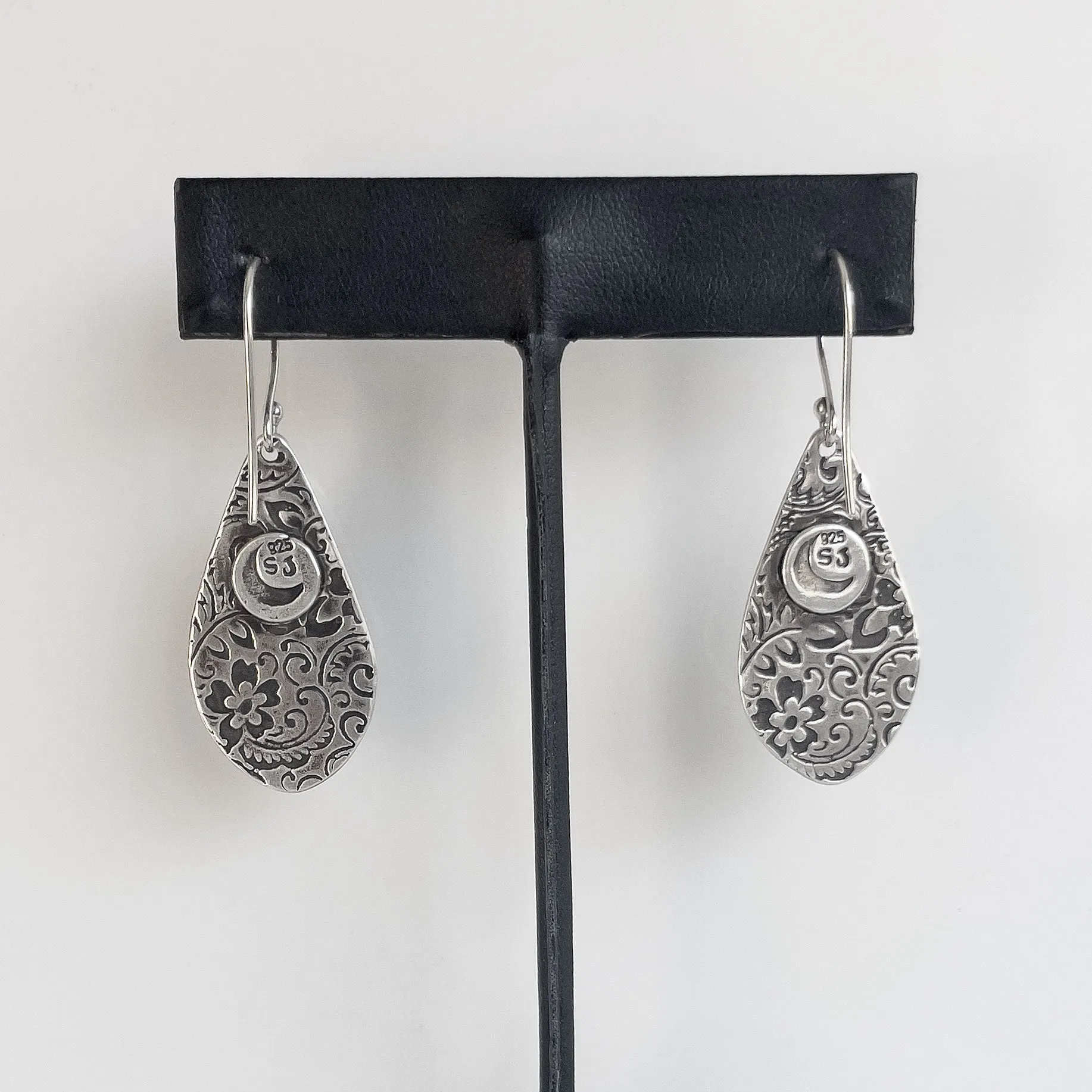 Blackjack Turquoise Dangle Earrings in Sterling Silver