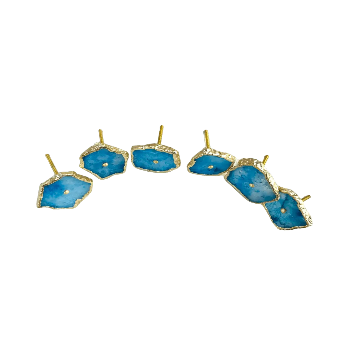 Blue Quartz Cabinet Door Pull Handle - Set of 6