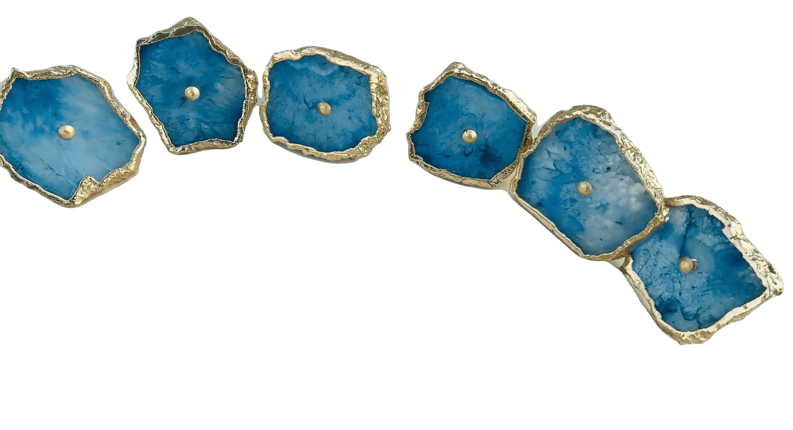 Blue Quartz Cabinet Door Pull Handle - Set of 6