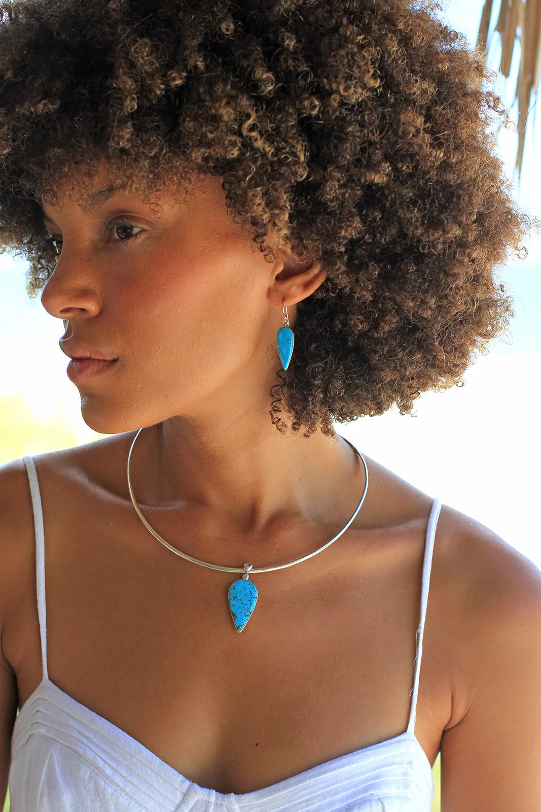 Blue Turquoise Modern Minimalist Pendant
