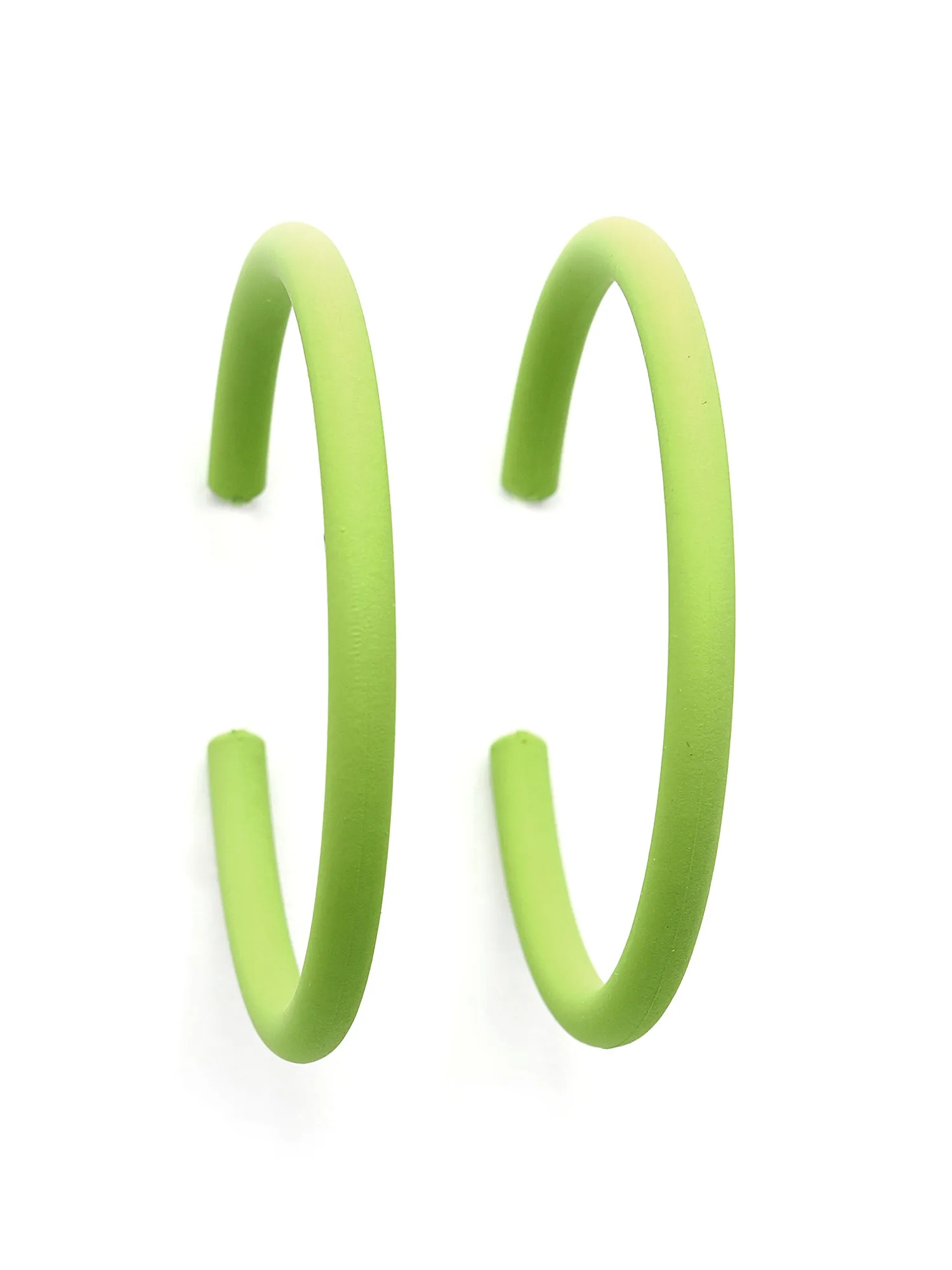 Bohey by KARATCART Matte Light Green Finish Half Hoop Earrings for Women