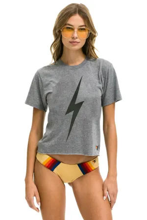 Boyfriend tee - heather grey bolt