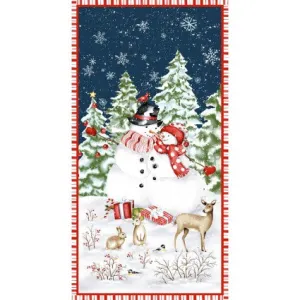 Bundle Up Snow Couple 24" Panel 824P