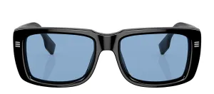 Burberry JARVIS BE 4376U 300172 Rectangle Plastic Black Sunglasses with Blue Lens