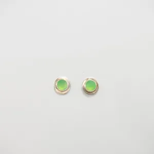 Button with Chrysoprase Earrings