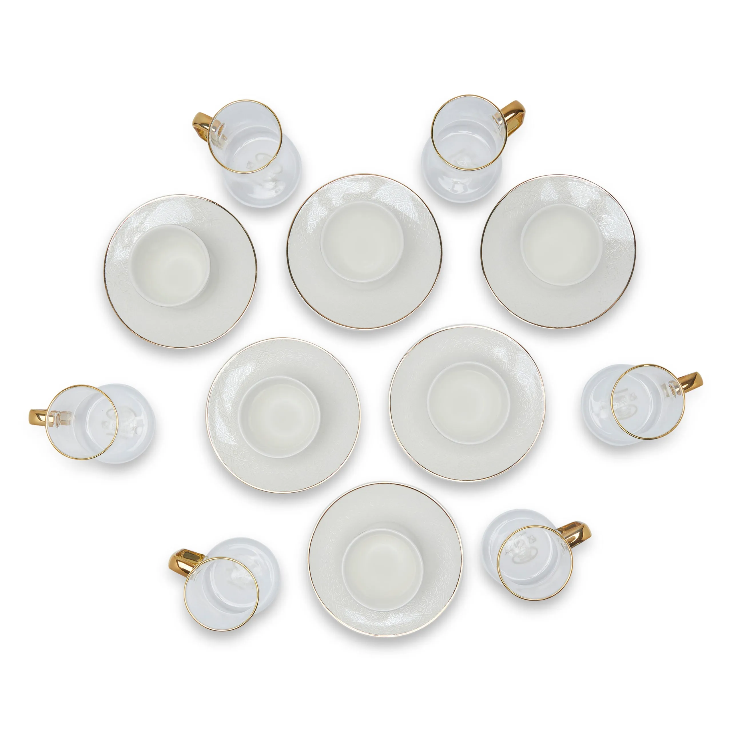 CASABLANCA CAWA PLANE COFFEE CUP SET OF 18 (WHITE)