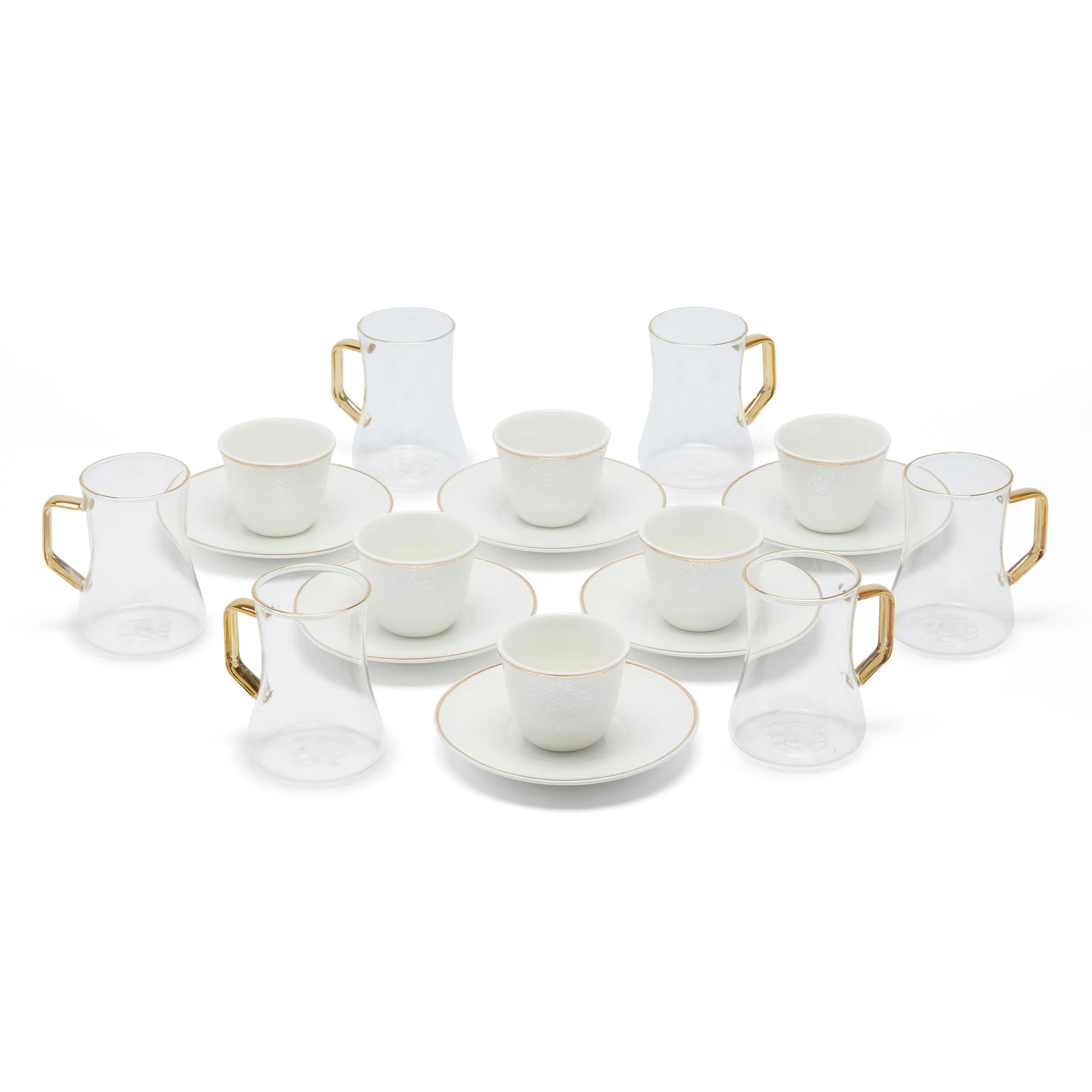 CASABLANCA CAWA PLANE COFFEE CUP SET OF 18 (WHITE)