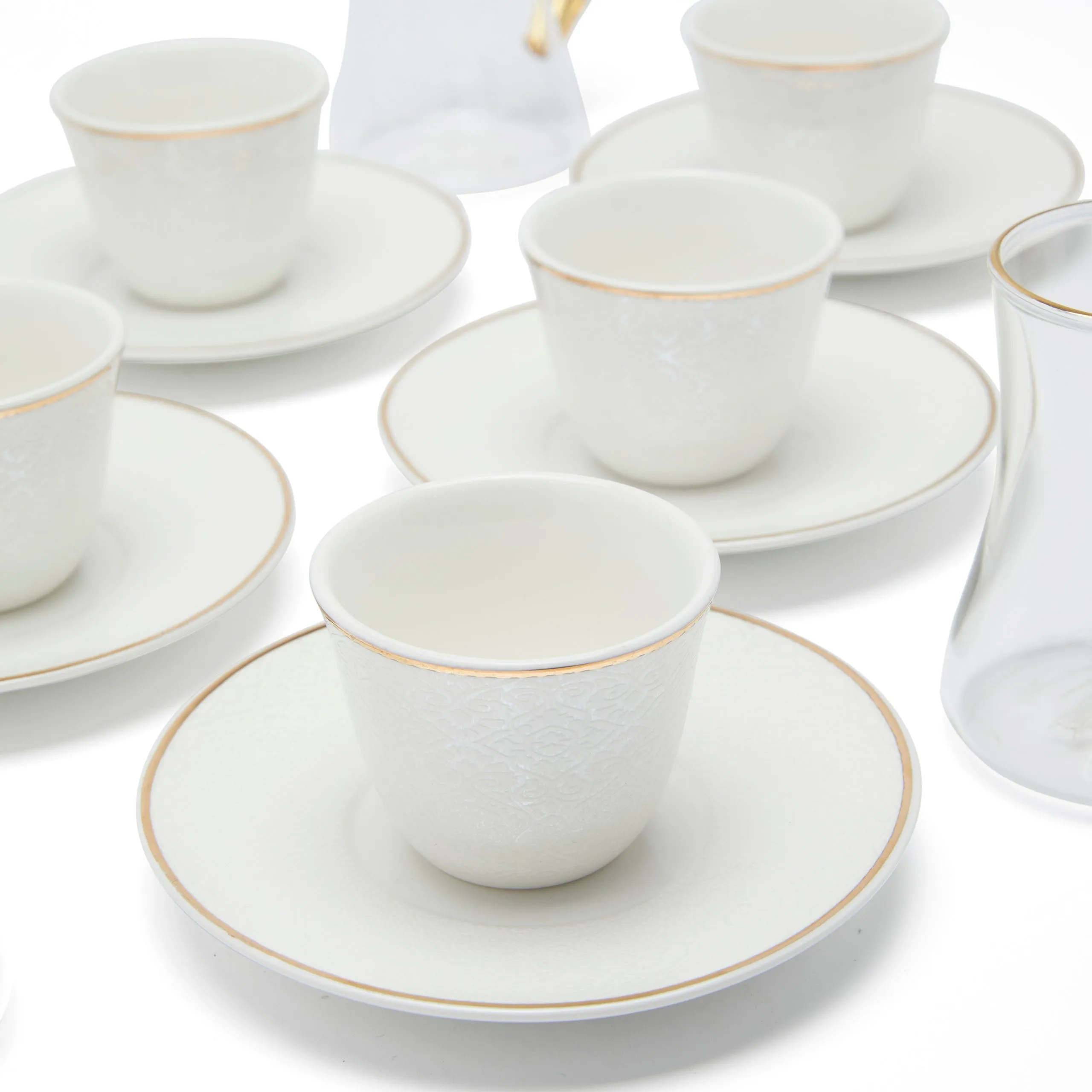CASABLANCA CAWA PLANE COFFEE CUP SET OF 18 (WHITE)