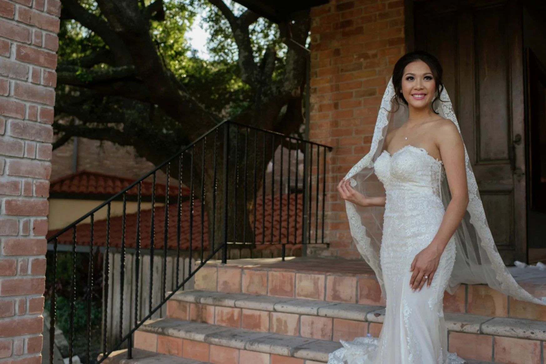 Cathedral Bridal Veil With Lace Trim Edge (#Helaine)