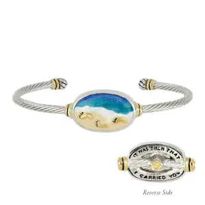 Celebration Memories - Footprints in the Sand Wire Cuff Bracelet