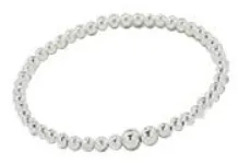 Children's Bracelets:  Sterling Silver 2mm Ball Bracelets Age 1 - 3
