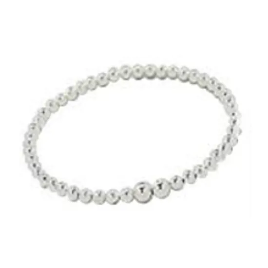Children's Bracelets:  Sterling Silver 2mm Ball Bracelets Age 1 - 3