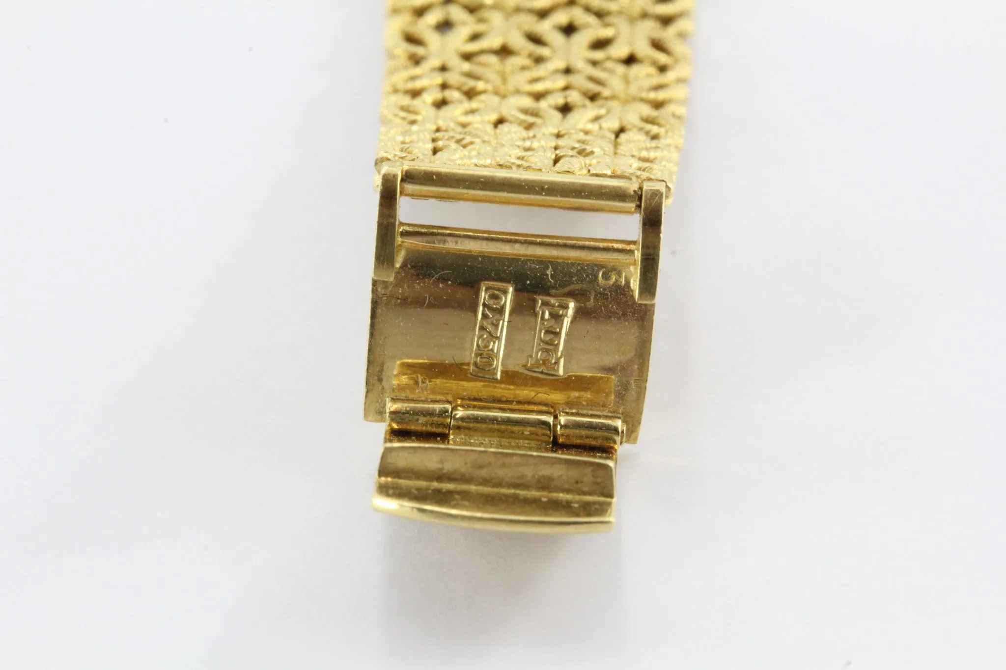 Chopard 18k Gold & Diamond Watch with Byzantine Wheat Chain Bracelet
