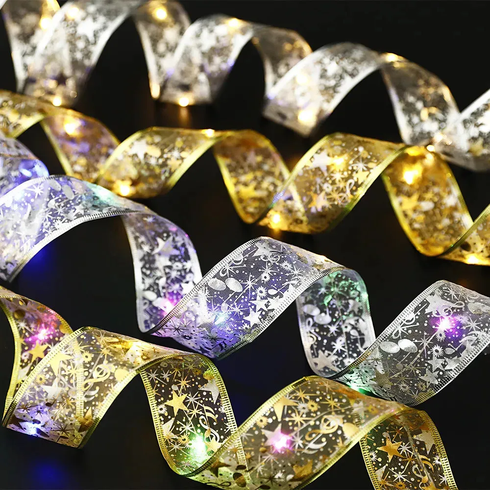Christmas Decoration LED Ribbon Lights Christmas Tree Ornaments for Home Ribbon Light String