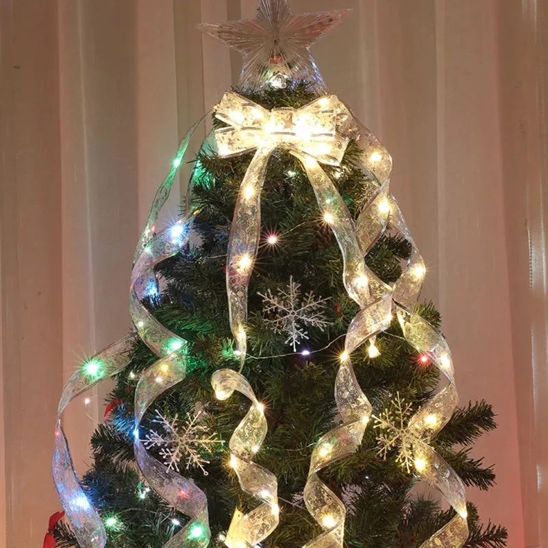 Christmas Decoration LED Ribbon Lights Christmas Tree Ornaments for Home Ribbon Light String