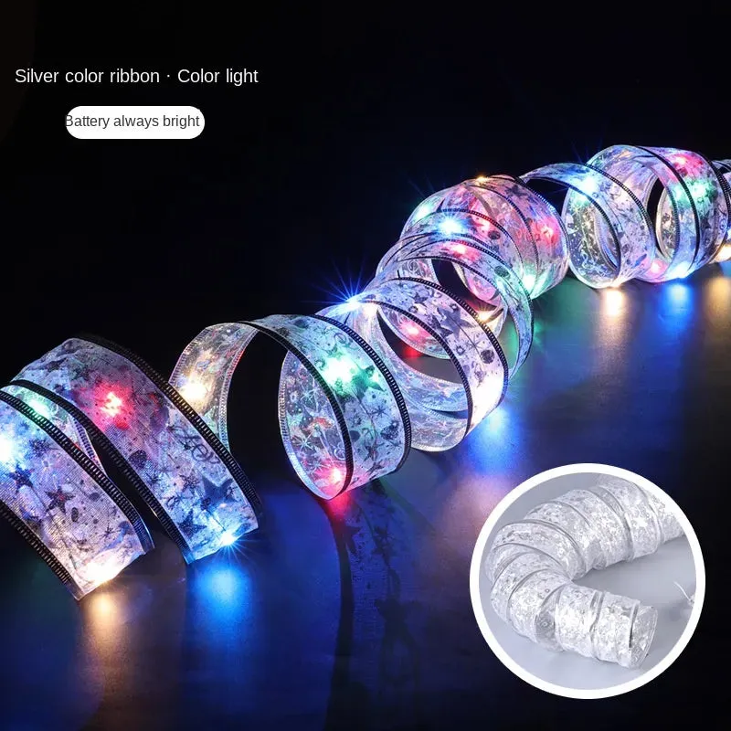 Christmas Decoration LED Ribbon Lights Christmas Tree Ornaments for Home Ribbon Light String