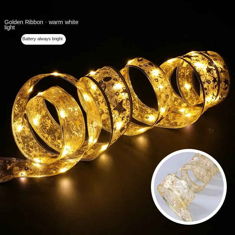 Christmas Decoration LED Ribbon Lights Christmas Tree Ornaments for Home Ribbon Light String