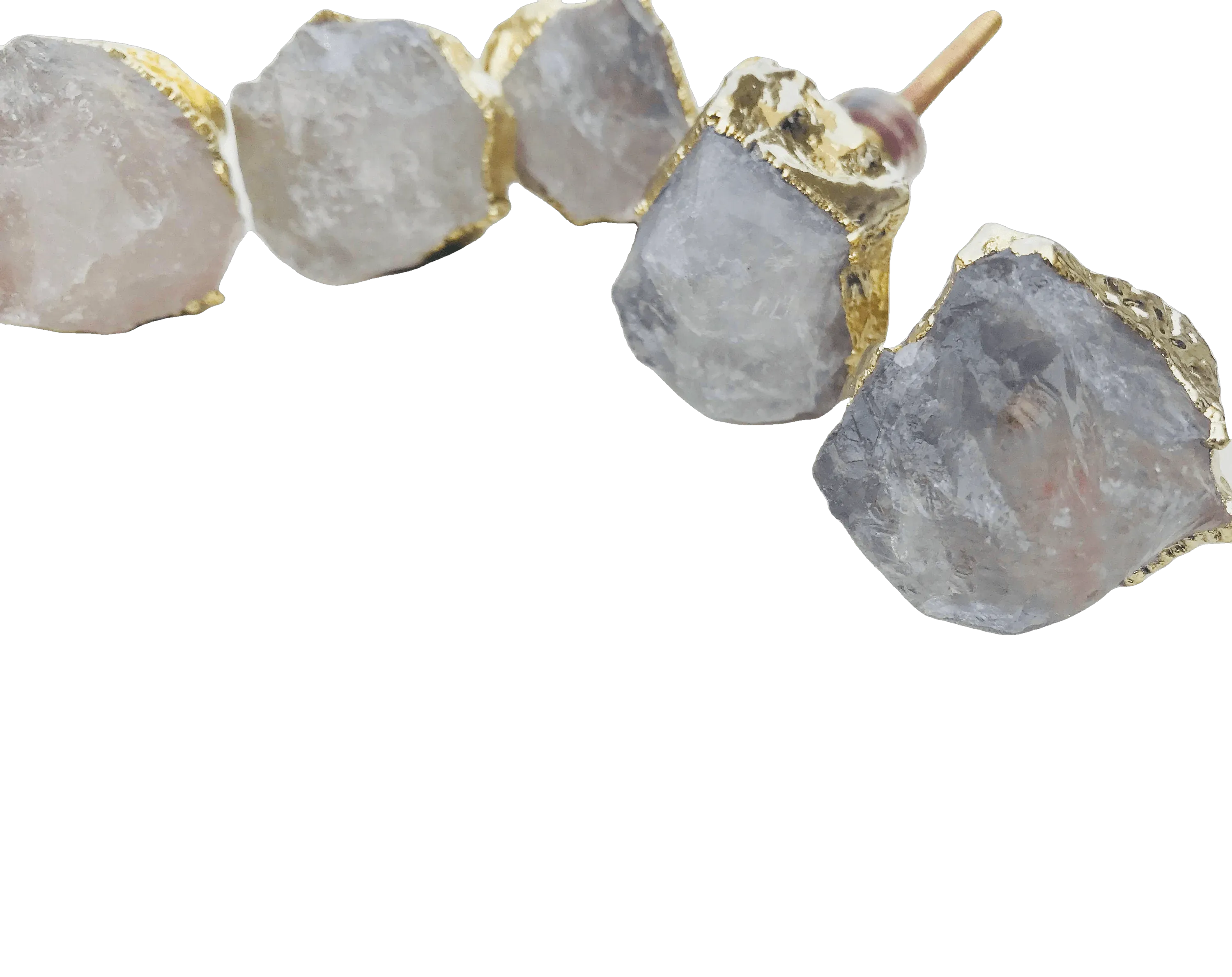 Clear Quartz Cabinet Door Pull Handle - Set of 6