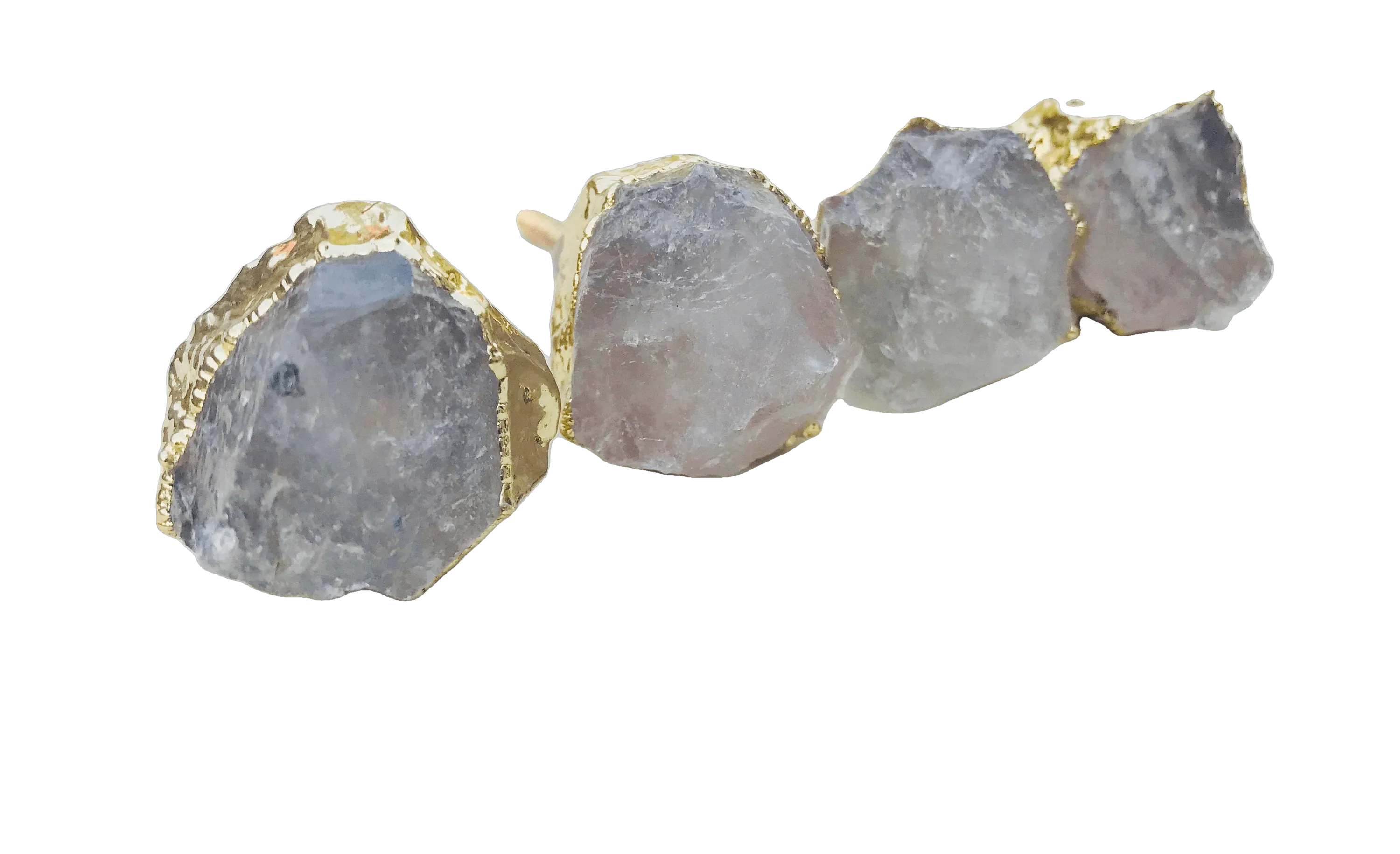 Clear Quartz Cabinet Door Pull Handle - Set of 6