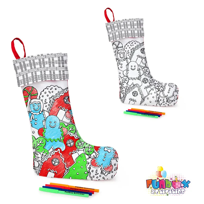 Colour-In Christmas Stocking - Bulk Price (Mixed Designs)