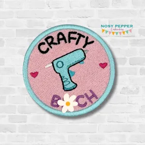 Crafty B!tch patch (2 sizes included) machine embroidery design DIGITAL DOWNLOAD