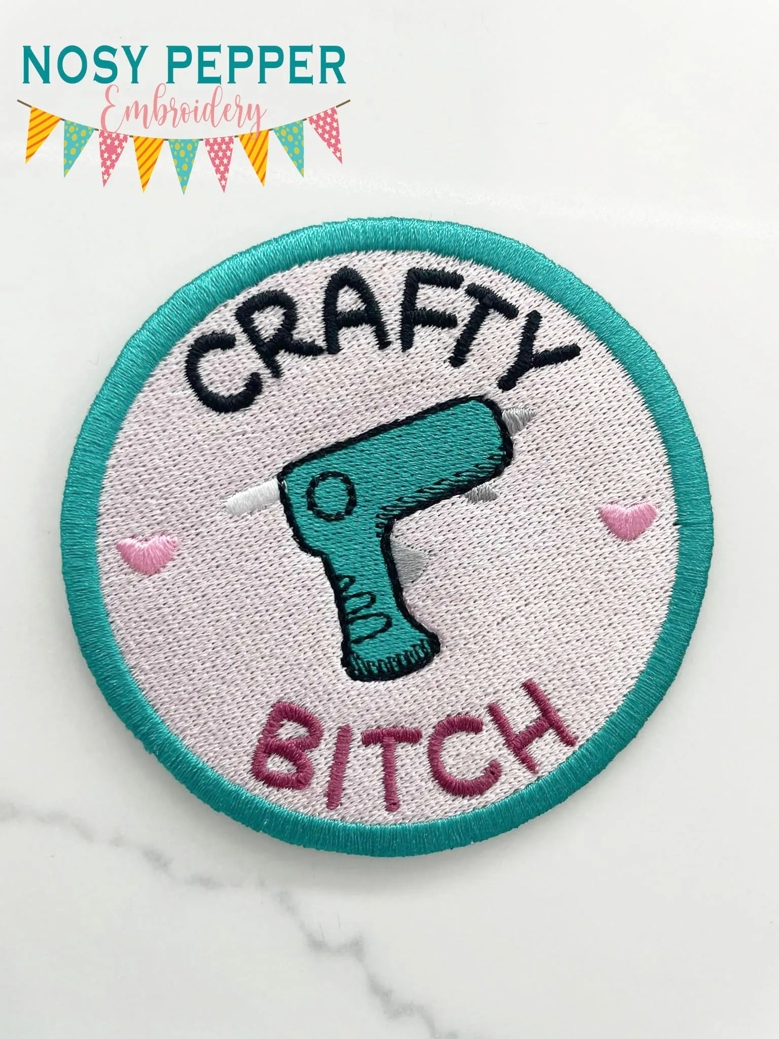 Crafty B!tch patch (2 sizes included) machine embroidery design DIGITAL DOWNLOAD