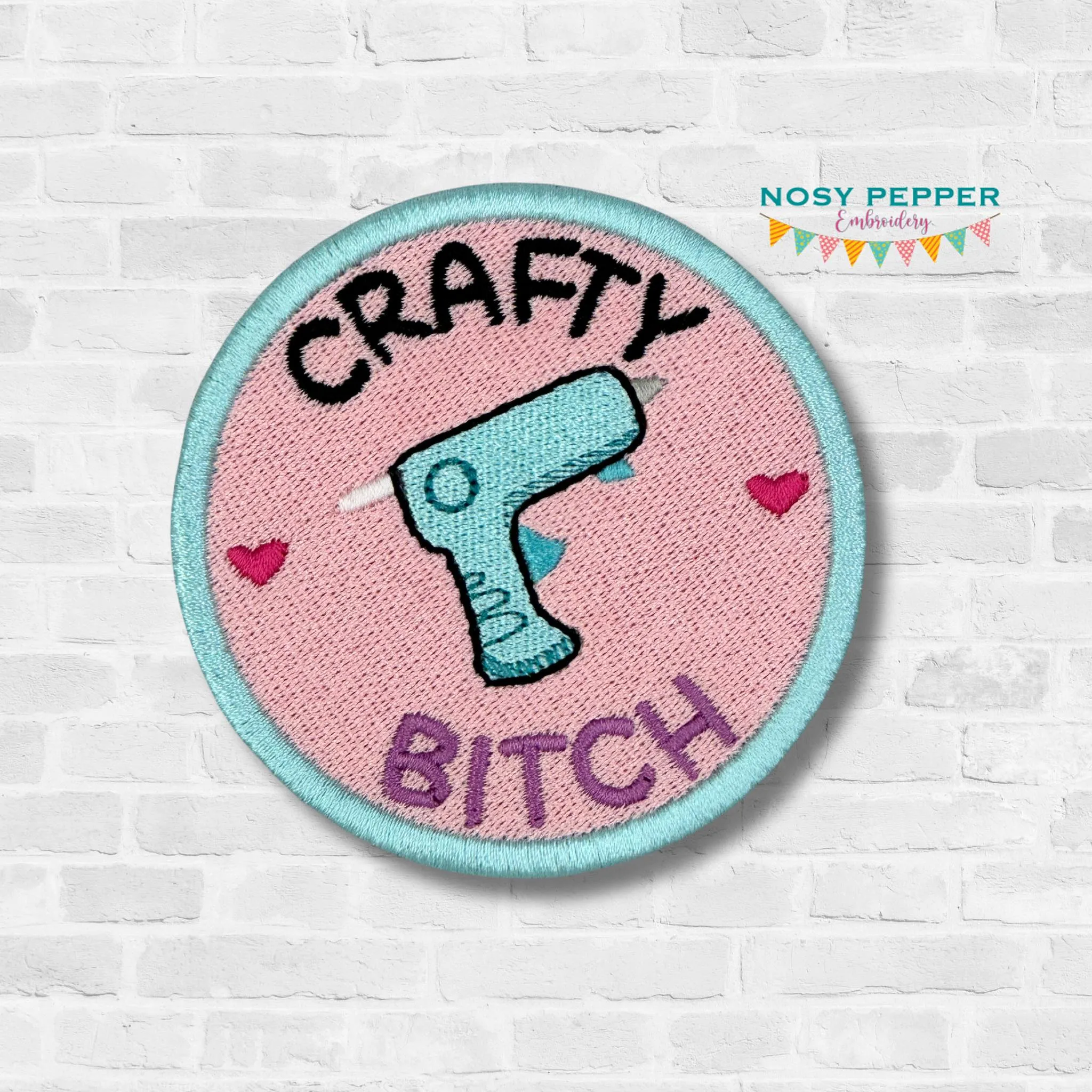 Crafty B!tch patch (2 sizes included) machine embroidery design DIGITAL DOWNLOAD