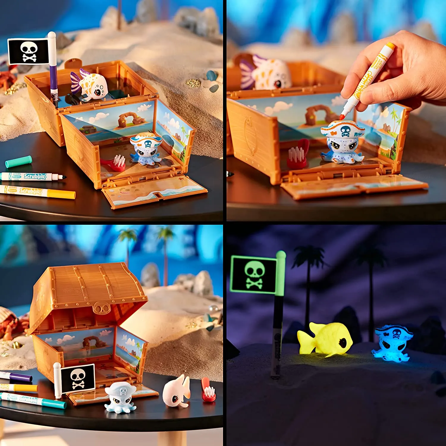 Crayola Scribble Scrubbie Glow Ocean Treasure Chest