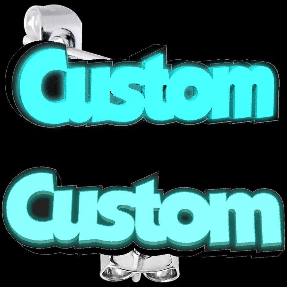 Custom Glow in the Dark Text Personalized Message Stud Earrings
