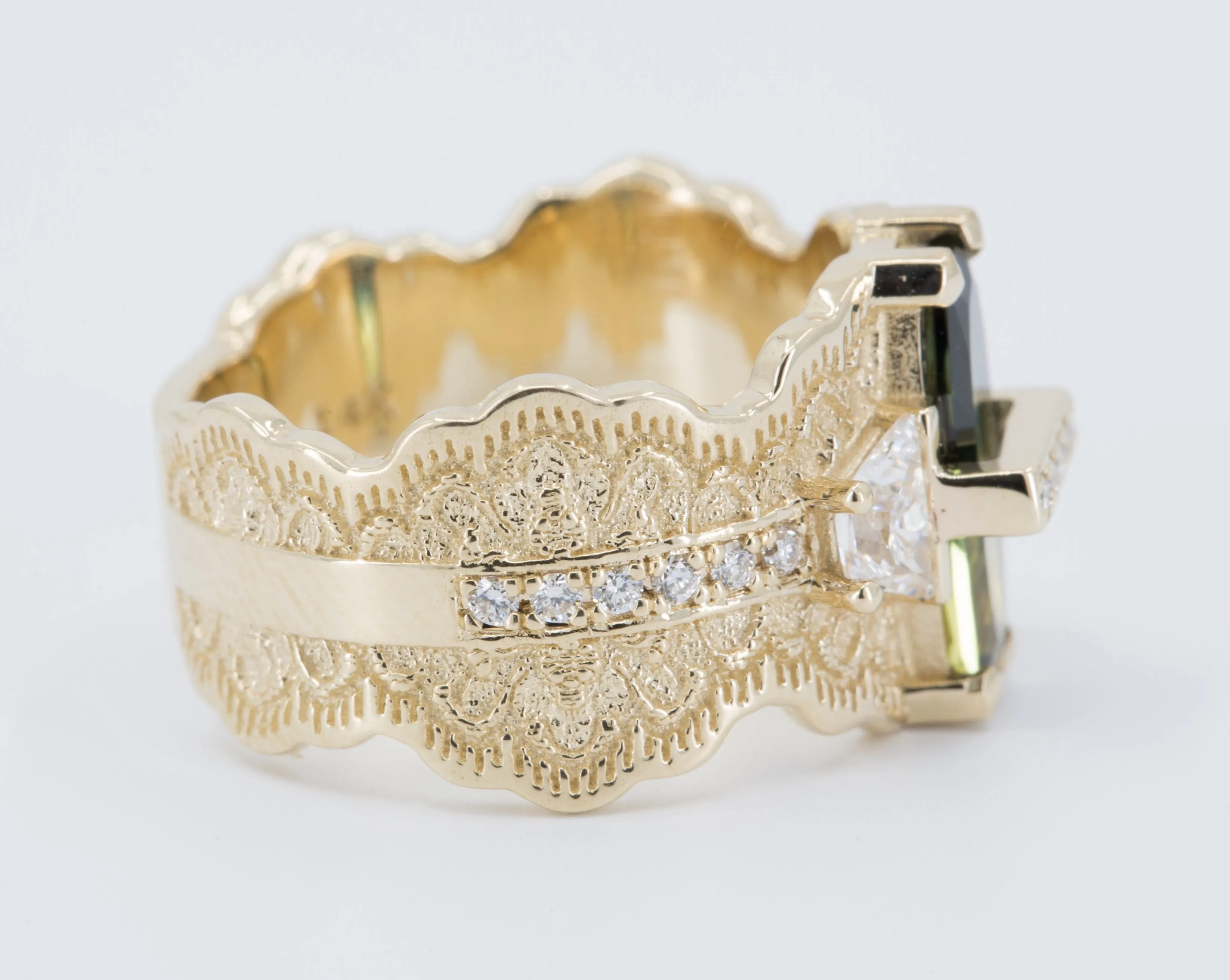 Custom One-of-a-Kind Parti Sapphire and Diamond Engagement Ring - DEPOSIT