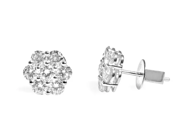 Diamond 1.95ct t.w. Flower Earrings