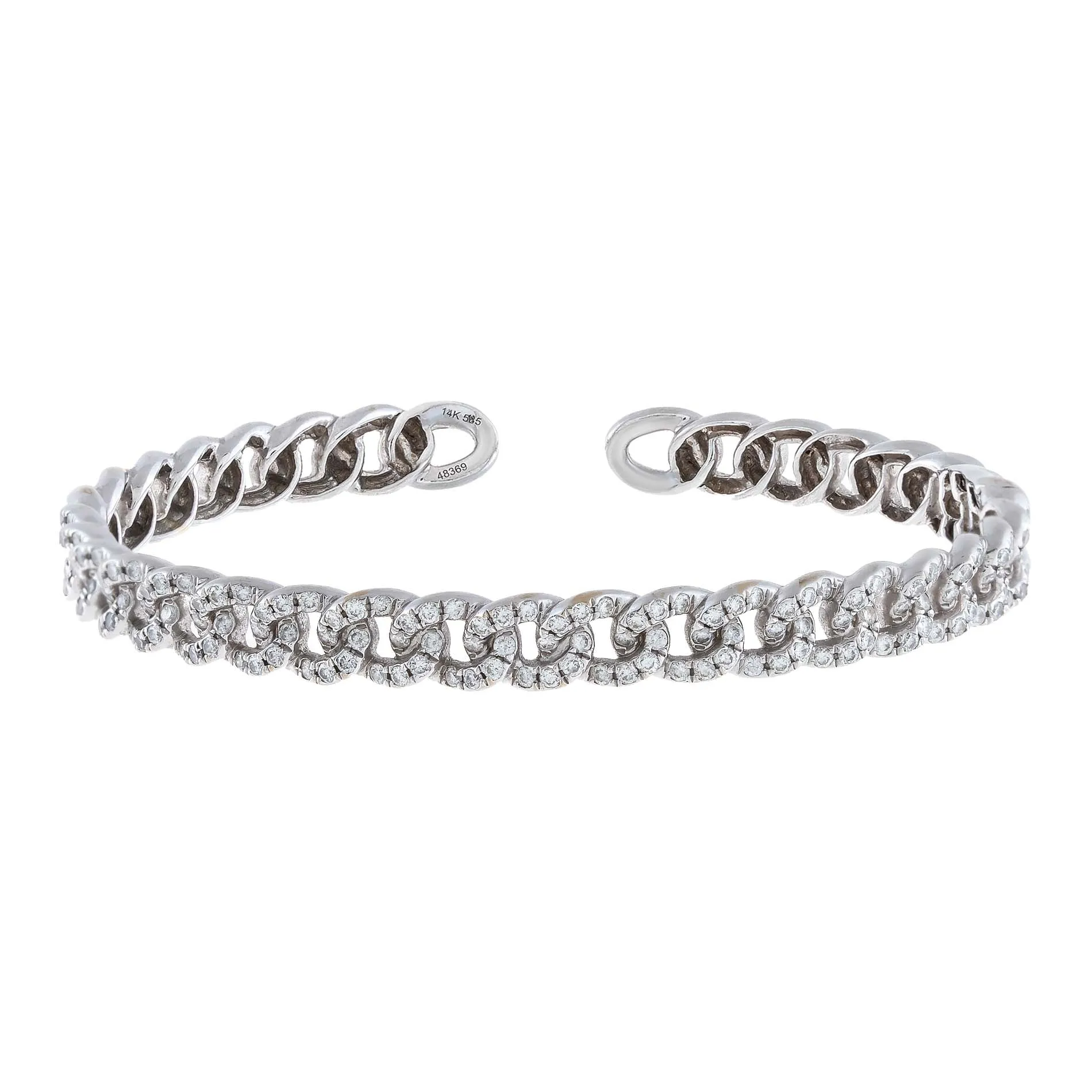 Diamond Chain Link Bangle 14K