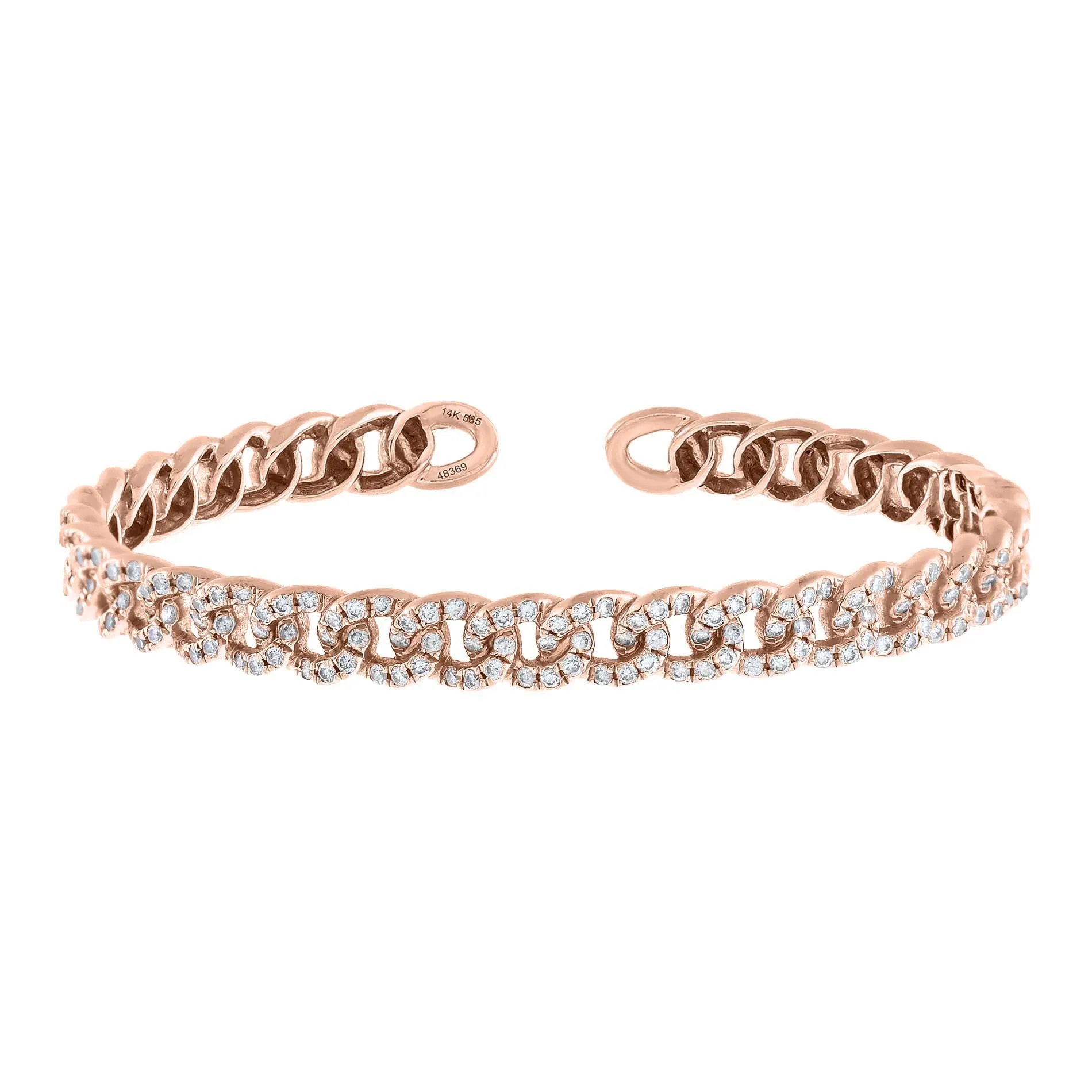 Diamond Chain Link Bangle 14K