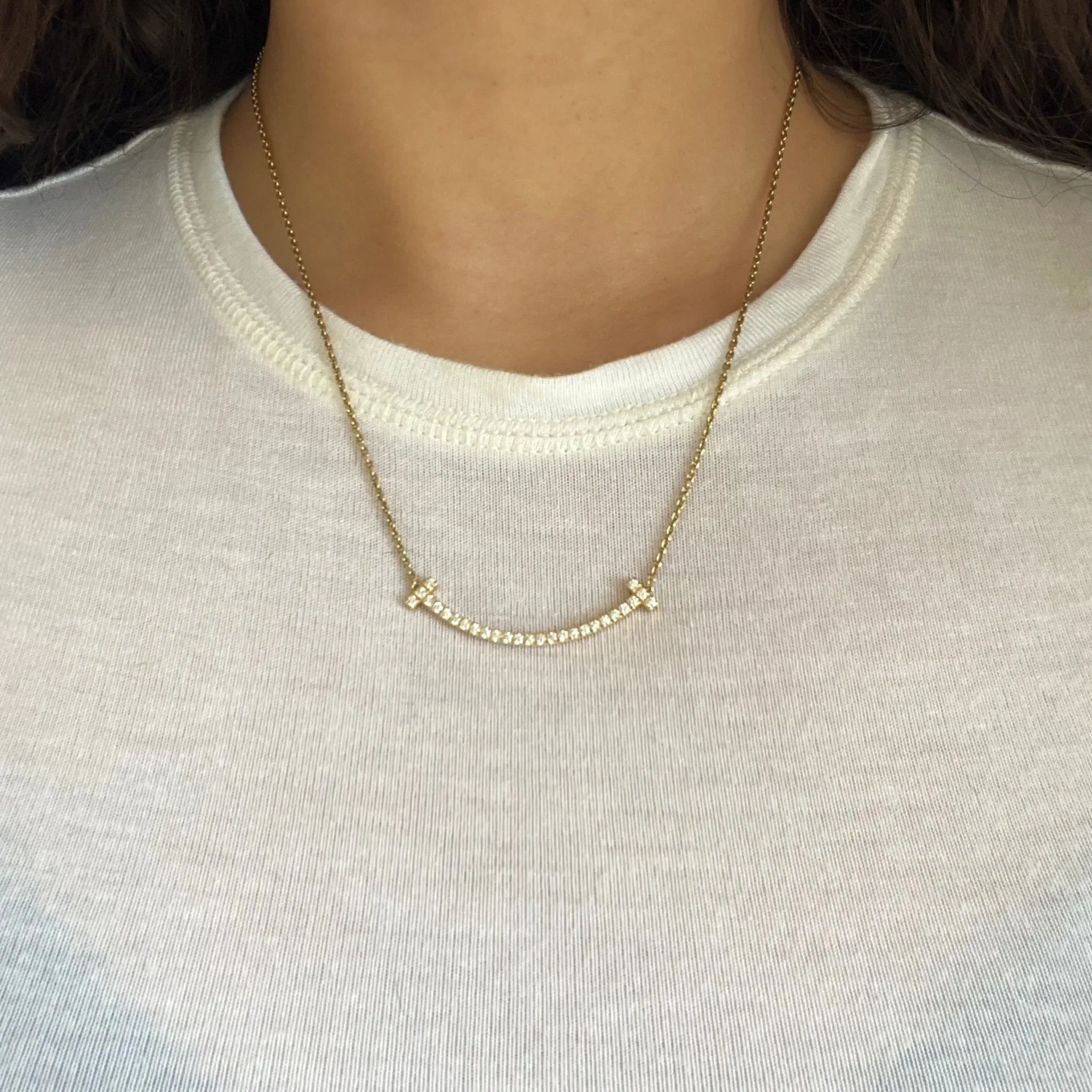 Diamond T Smile Pendant by Tiffany & Co.