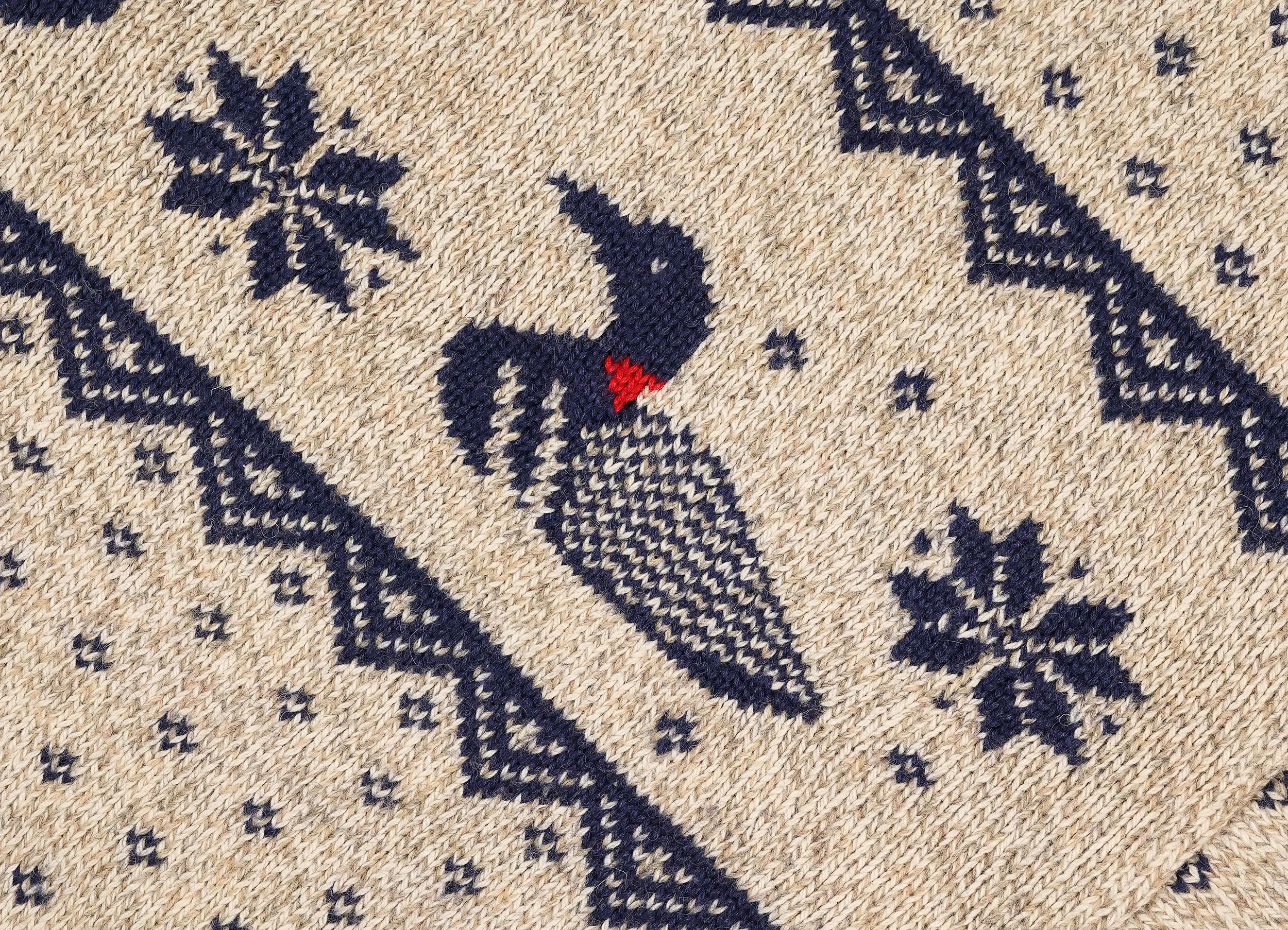 Diving Ducks Picture Knit Jumper - Beige - S