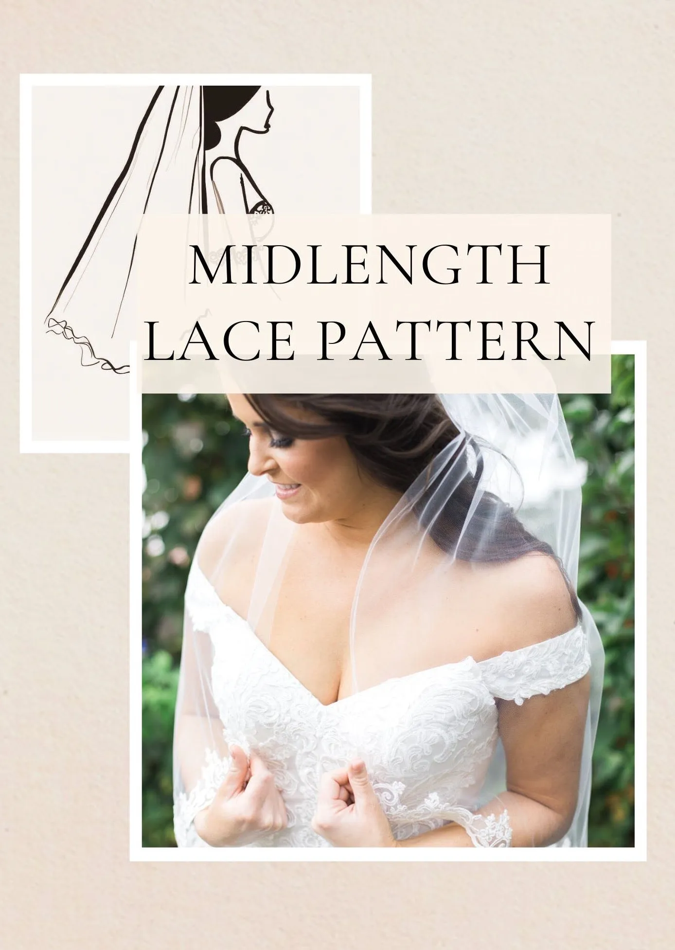 DIY Lace Fingertip Length Wedding Veil Pattern PDF Tutorial