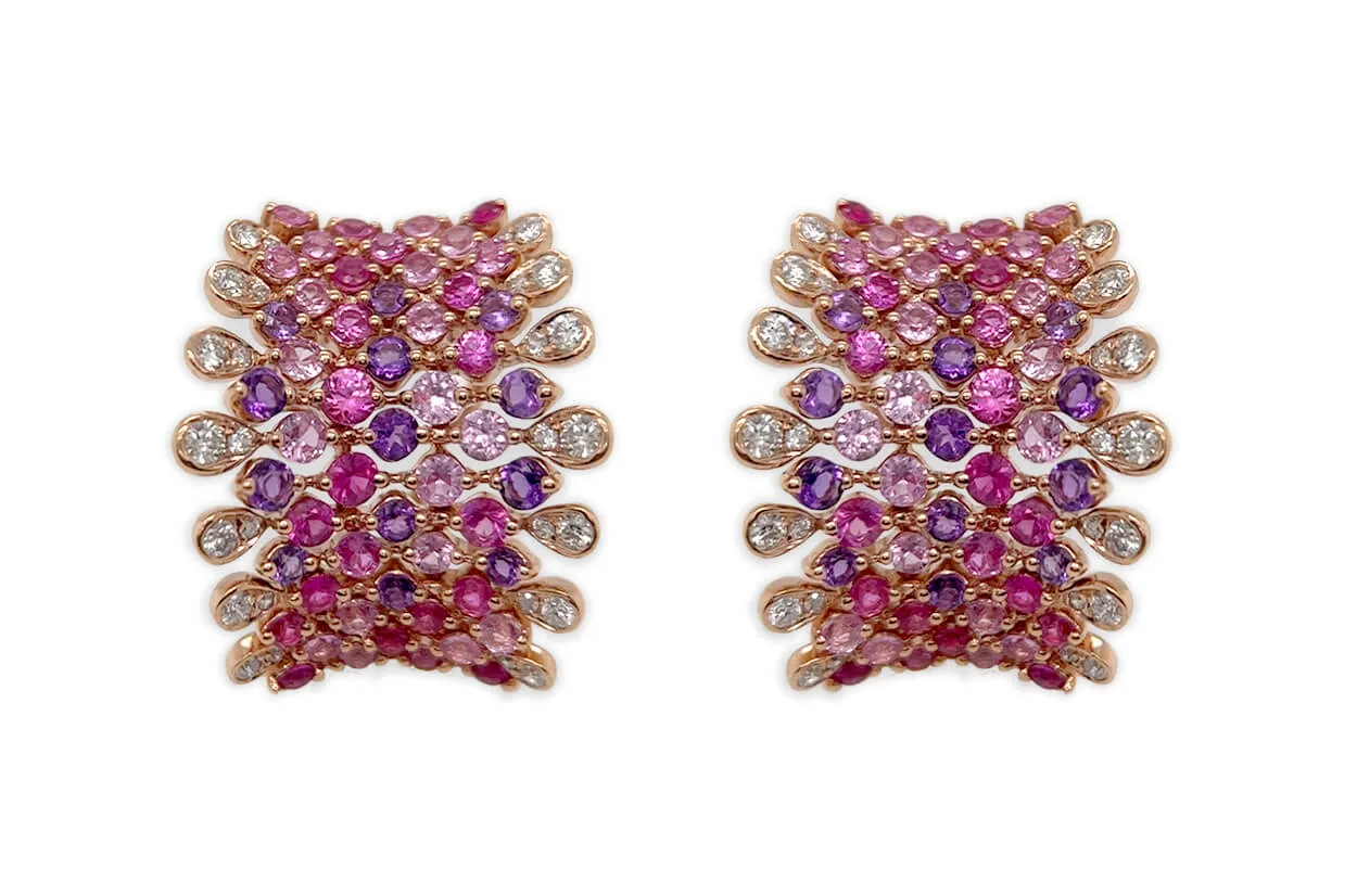 Earrings 18kt Gold Royal Gemset & Diamonds