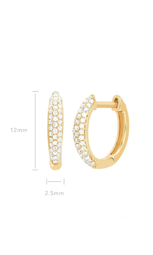 EF Collection Diamond Dome Huggie Earring