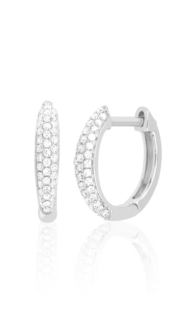 EF Collection Diamond Dome Huggie Earring
