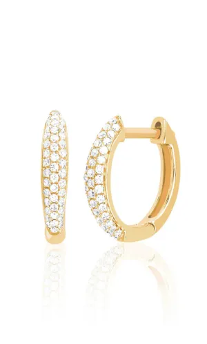 EF Collection Diamond Dome Huggie Earring