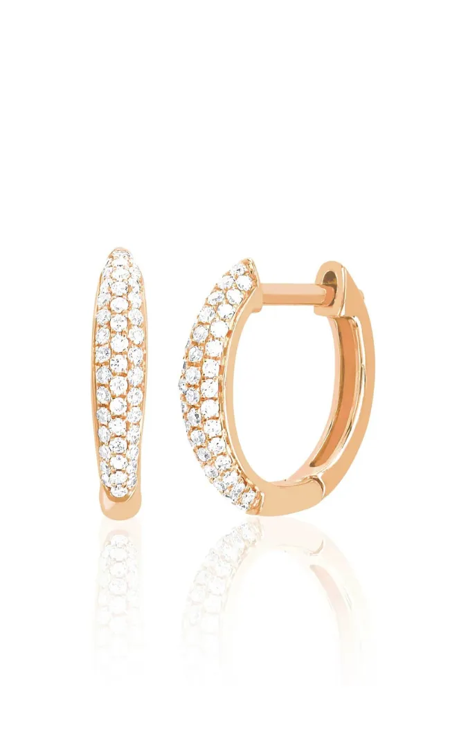 EF Collection Diamond Dome Huggie Earring
