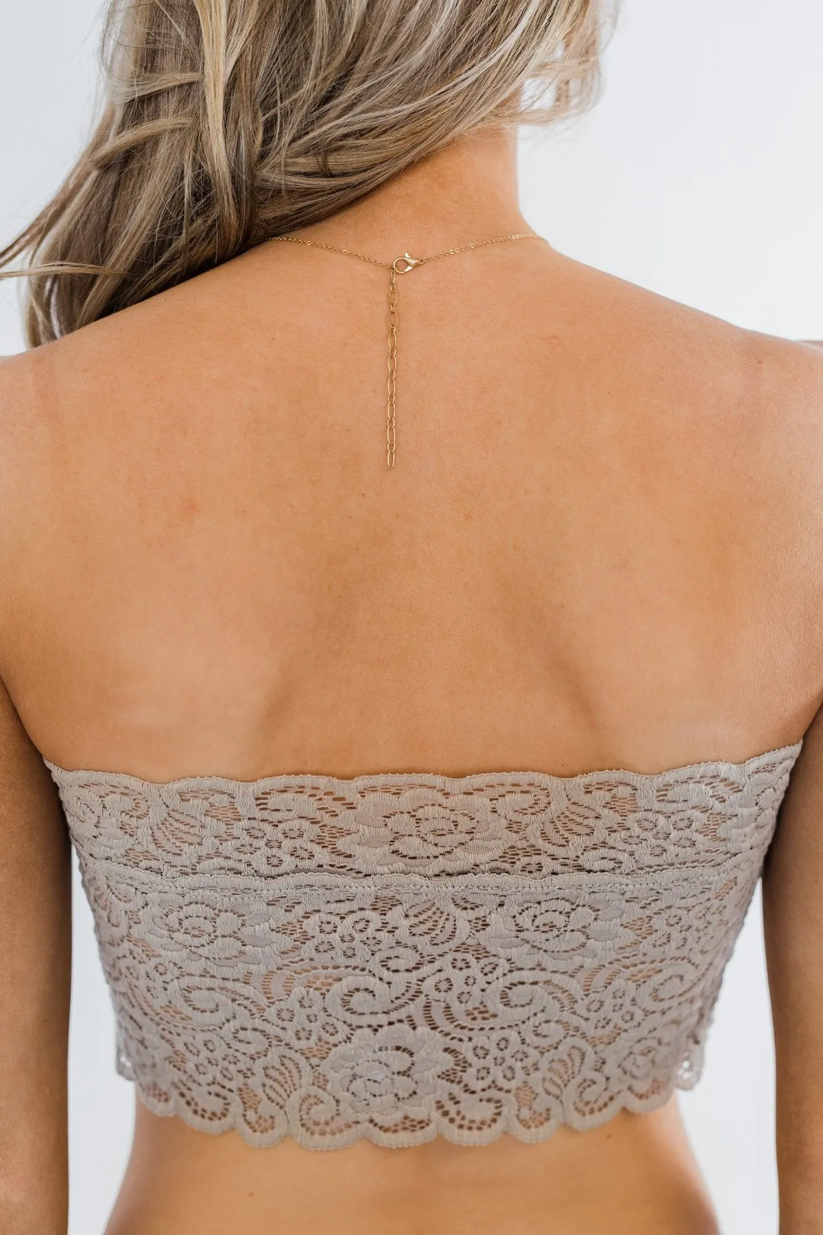 Elegant Lace Bandeau- Champagne