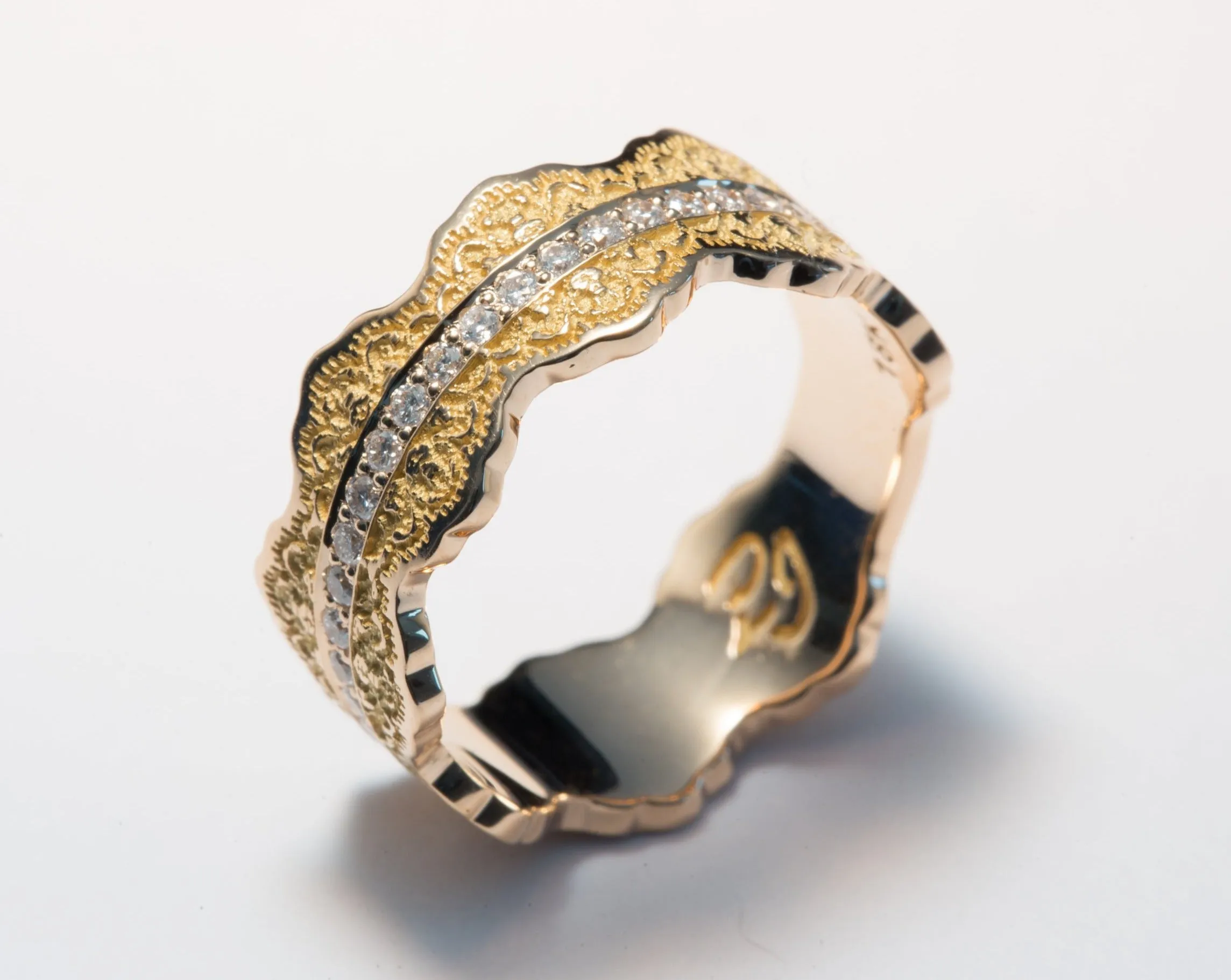 Esme Lace Wedding Ring with Diamonds