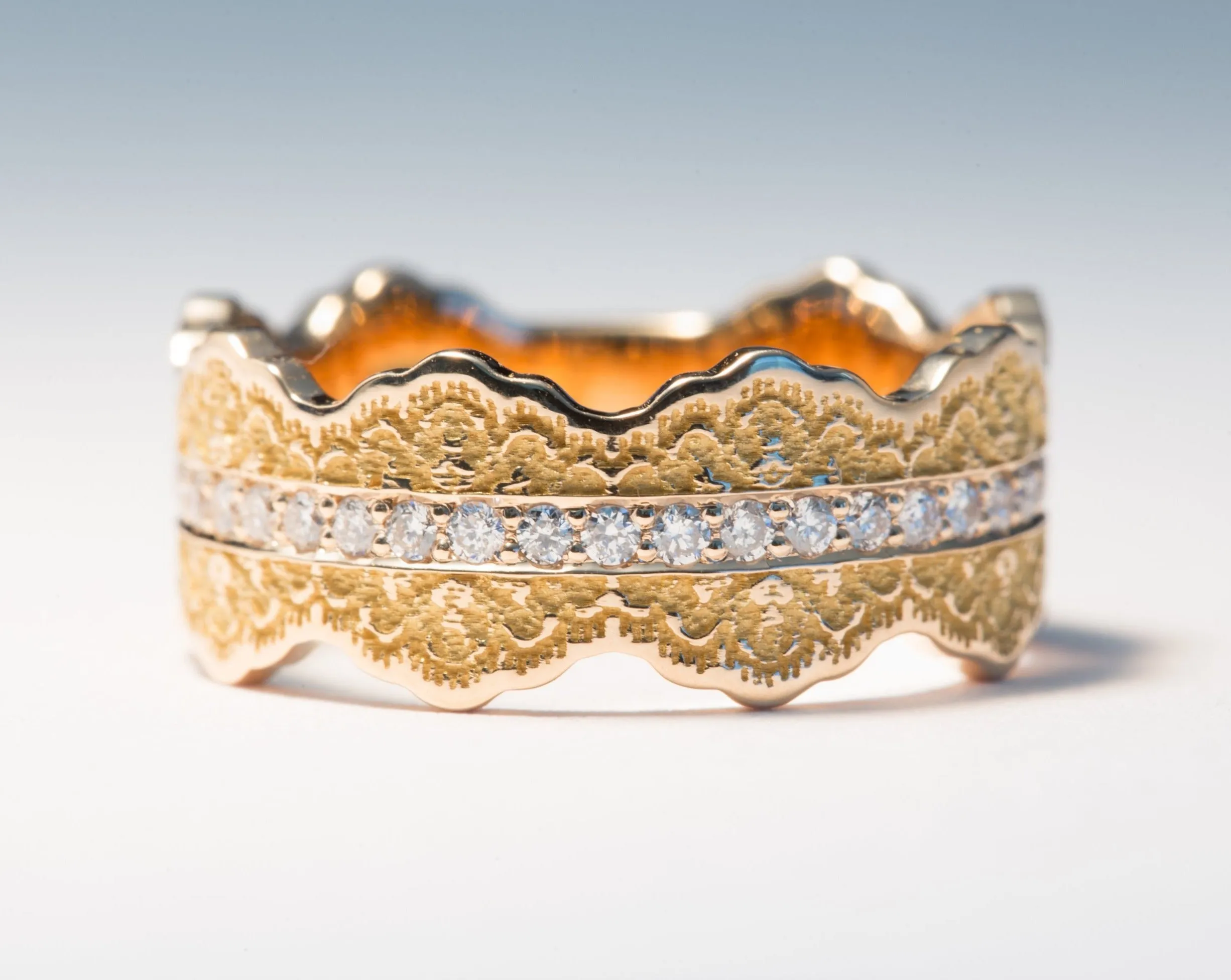 Esme Lace Wedding Ring with Diamonds