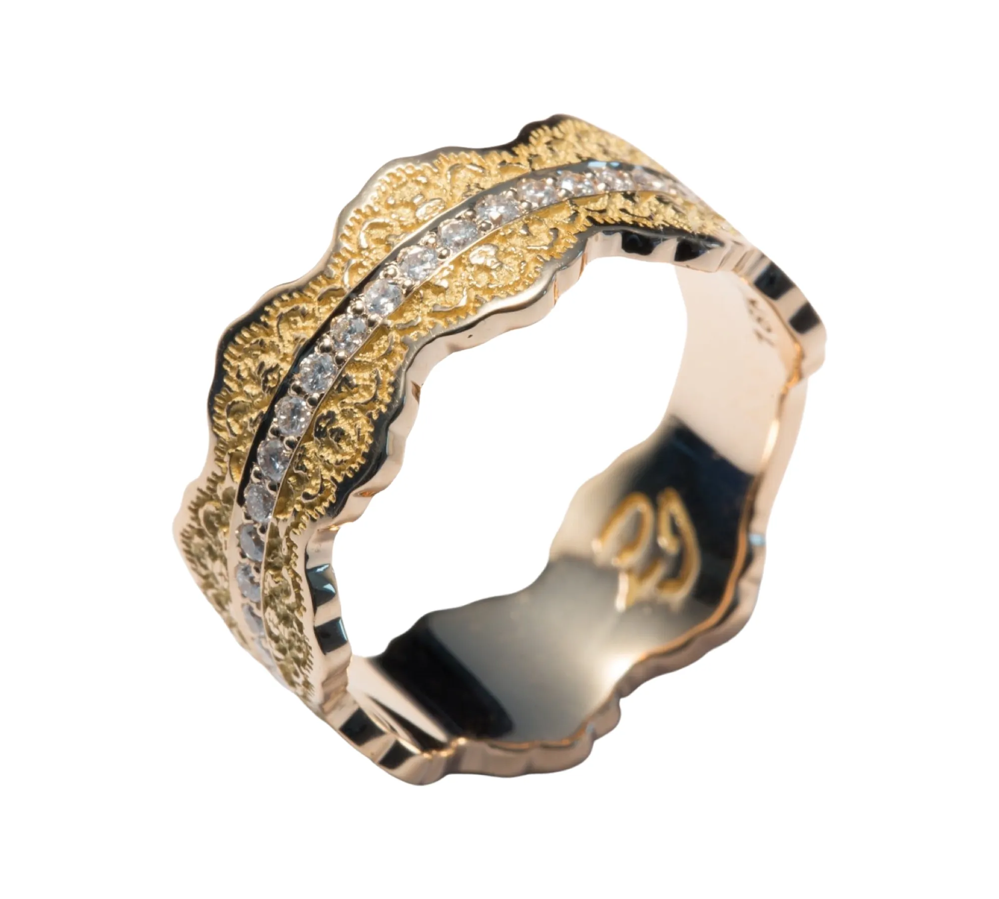 Esme Lace Wedding Ring with Diamonds